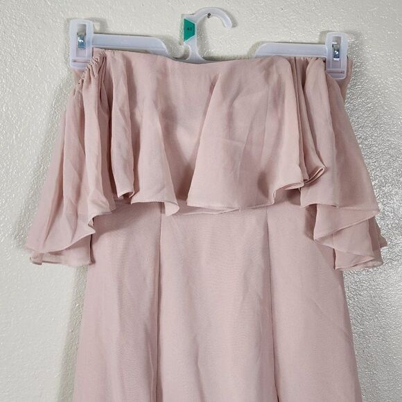 Monique Lhuillier Off the Shoulder Chiffon Gown Size 0 Style 450384 - Picture 2 of 16